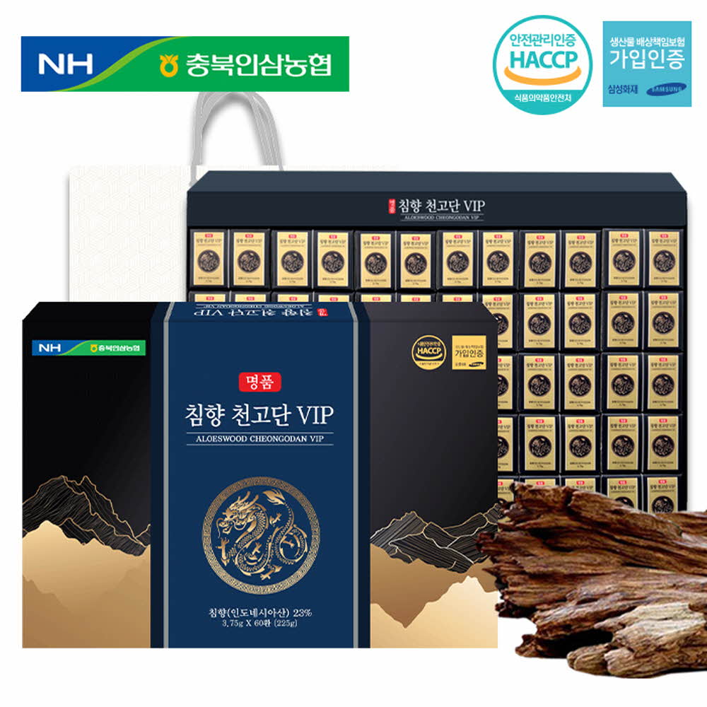충북인삼농협 명품 침향천고단vip 3.75g x 60환 + 쇼핑백
