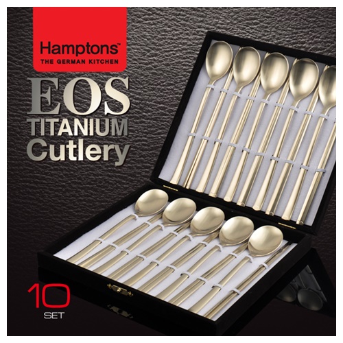 [Hamptons]독일 햄튼 EOS 티타늄 수저 우단세트 10P/ HTETC-10PW