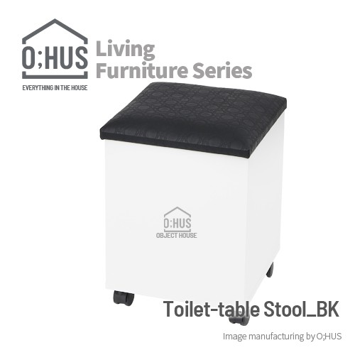 [O;HUS] Toilet-Table-Stool_BK_오후스 화장대 스툴 일반형 블랙 /OHS-ST-002BK